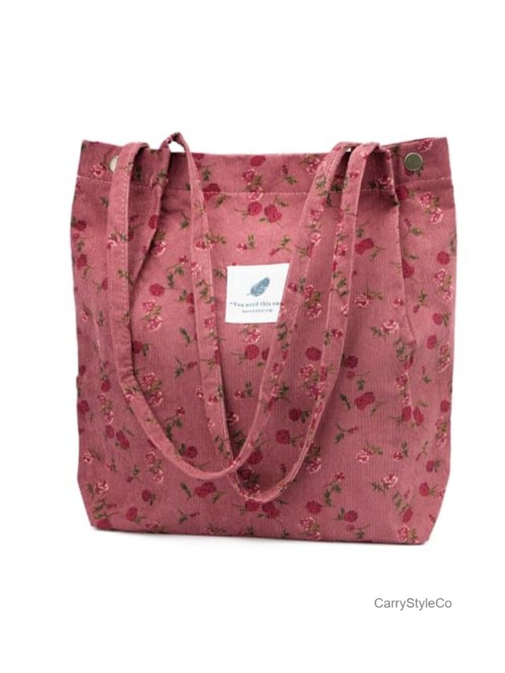 Corduroy Tote Bag Canvas Shoulder Handbag Lightweight Travel
